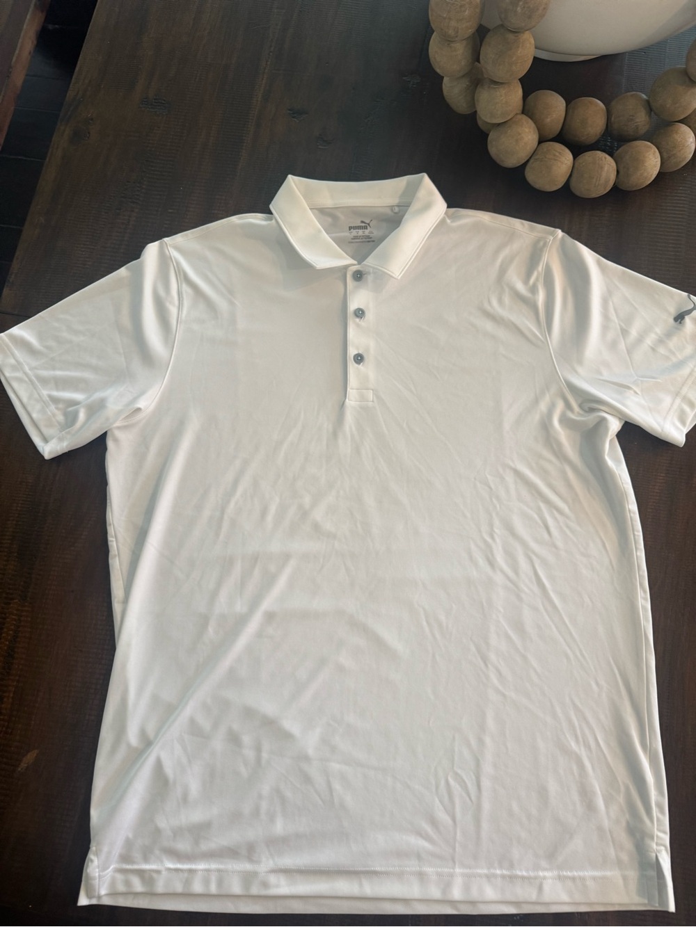 Puma Men’s White Polo Shirt~Perfect condition~Size XL~light breathable fabric!🤍